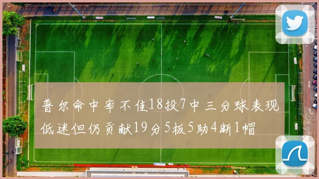 普尔命中率不佳18投7中三分球表现低迷但仍贡献19分5板5助4断1帽